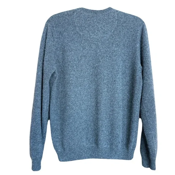 Saks Fifth Avenue Black Label 100% Cashmere V Neck Sweater Gray M